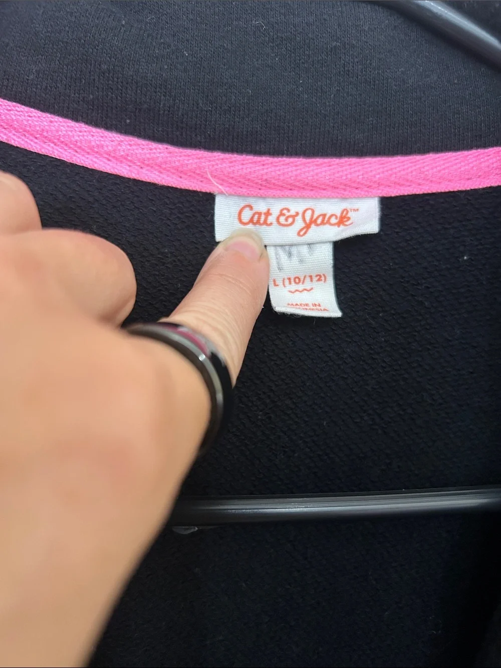 Cat & Jack Black Jacket with Pink Trim